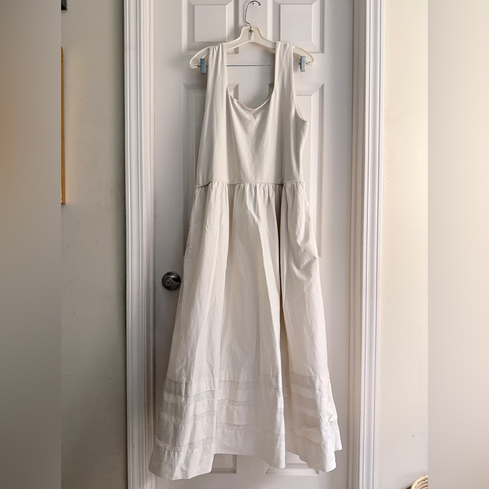 J. Crew Ivory Scoop Neck Mixy Dress